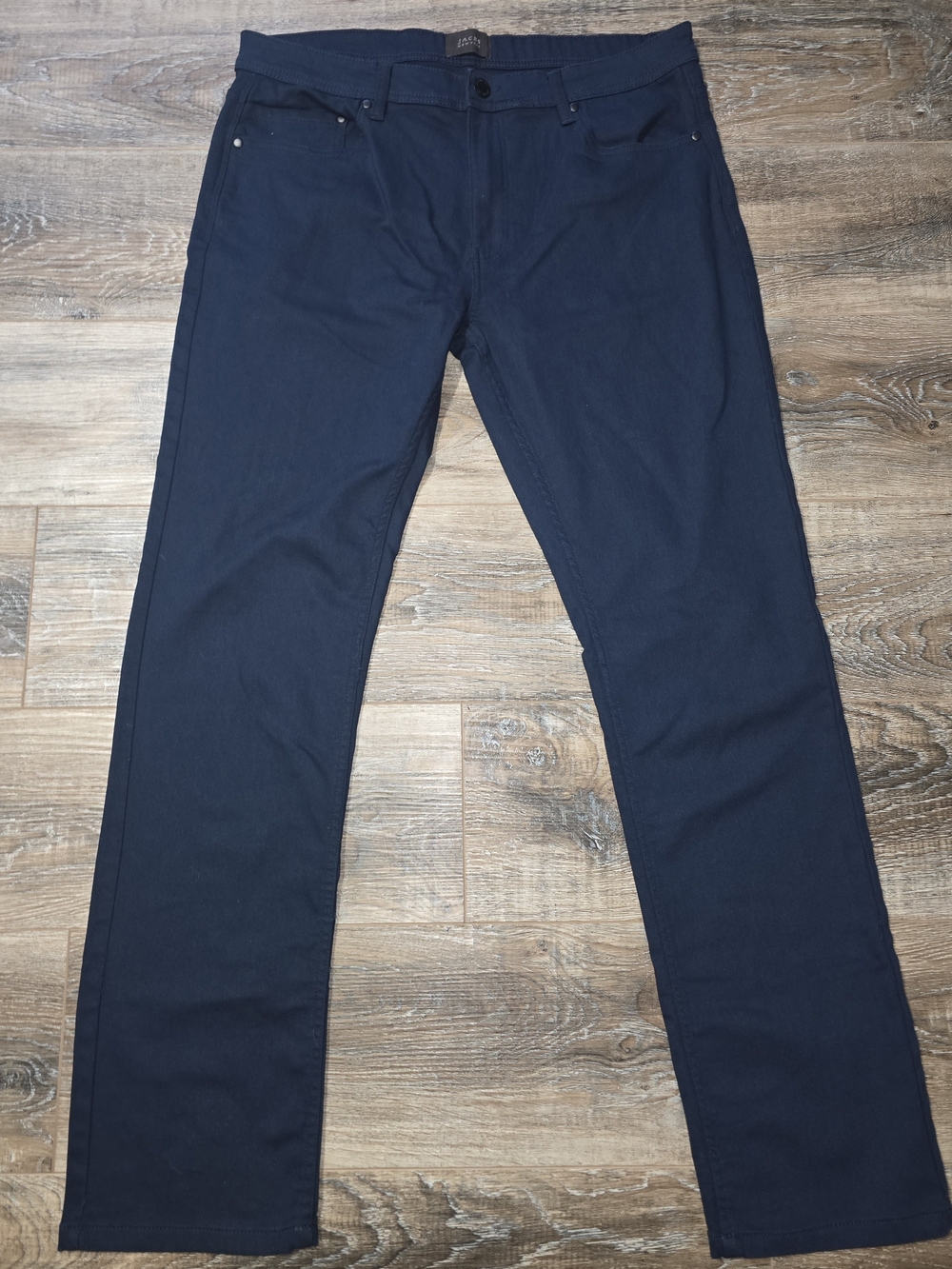 Jachs New York Mens Straight Fit Flex Waist 5-Pocket Pants Navy 36x32 Stretch